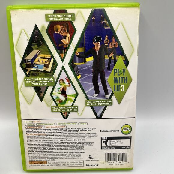 The Sims 3 Microsoft Xbox 360 Game Tested & Complete - Picture 2 of 7